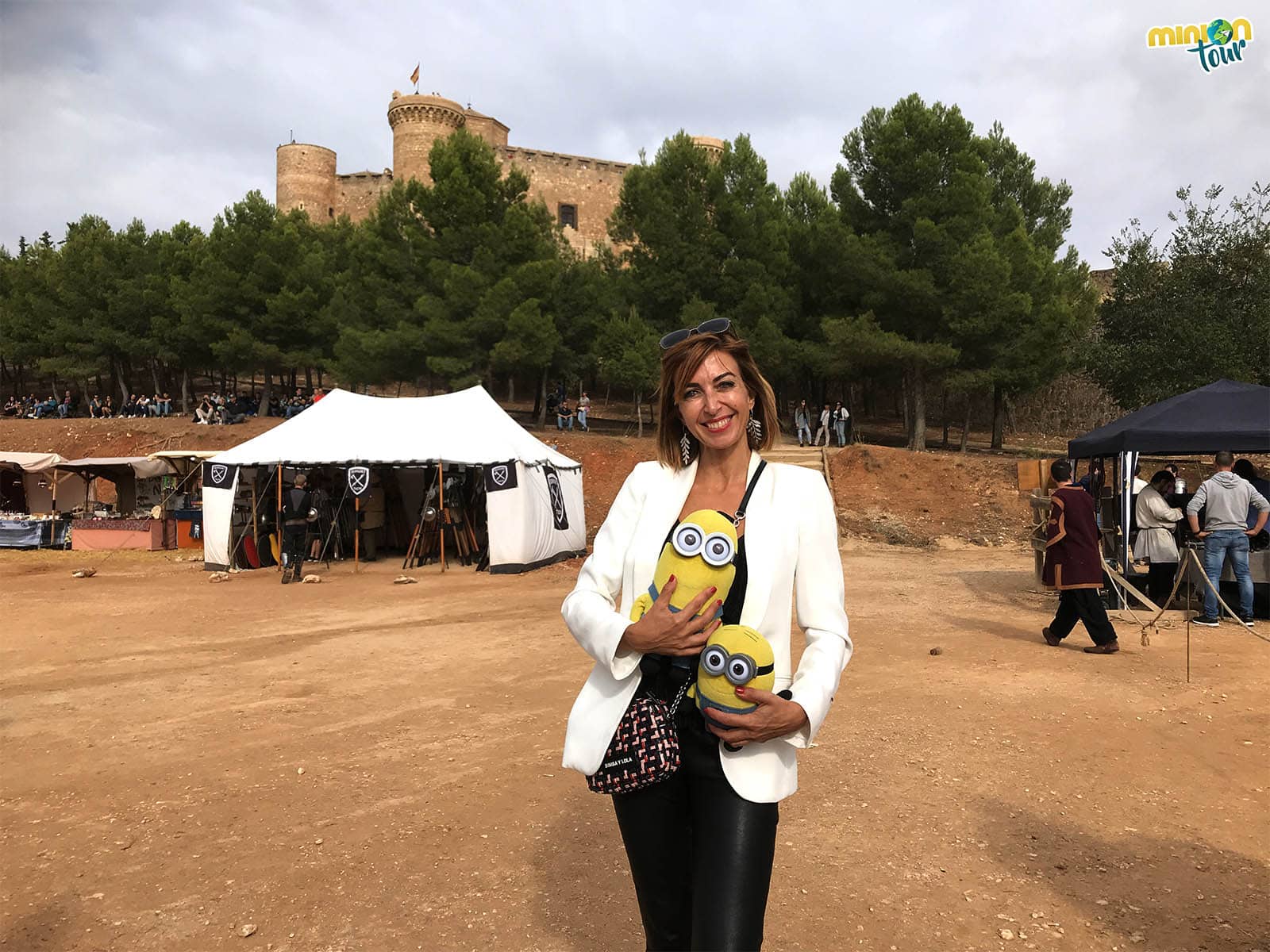 Con Mariló Montero en el Combate Medieval de Belmonte