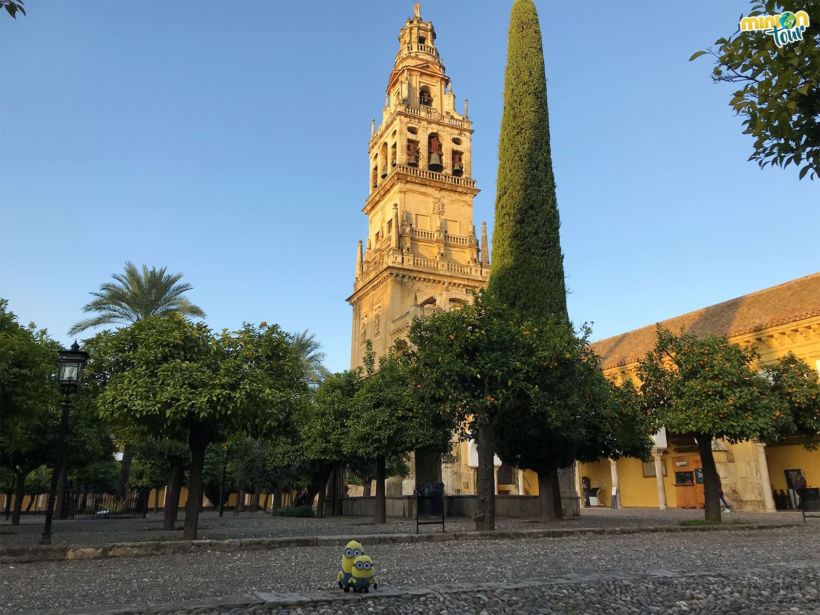 2 Minions en el Patio de los Naranjos en Córdoba