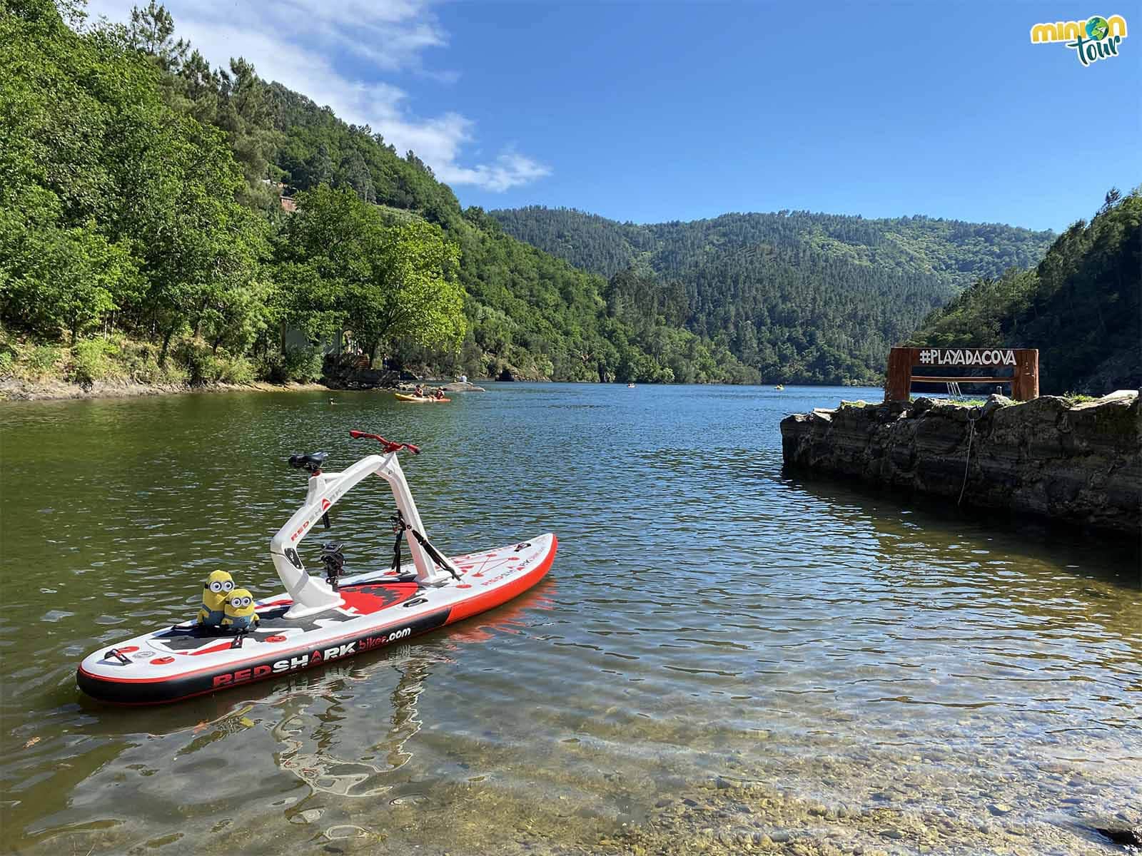 Vamos a pedalear un rato en Aquabike por el Miño